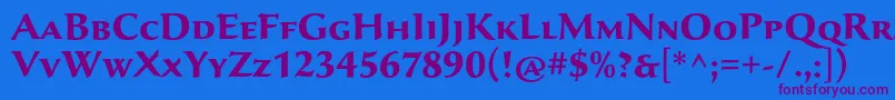 SavaproBold Font – Purple Fonts on Blue Background