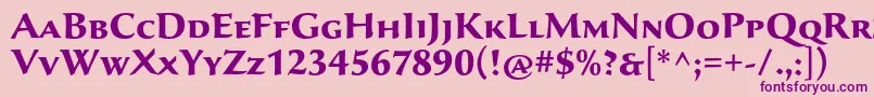 SavaproBold Font – Purple Fonts on Pink Background