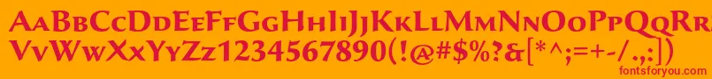 フォントSavaproBold – オレンジの背景に赤い文字