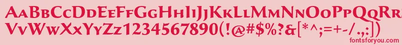 SavaproBold Font – Red Fonts on Pink Background