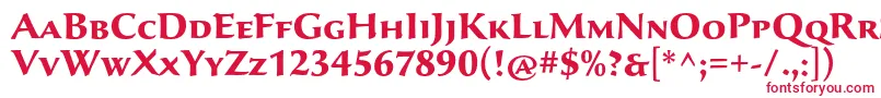 フォントSavaproBold – 白い背景に赤い文字