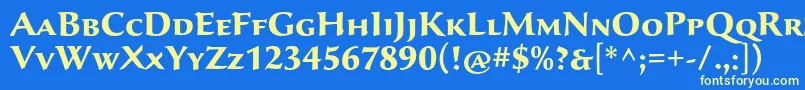 SavaproBold Font – Yellow Fonts on Blue Background