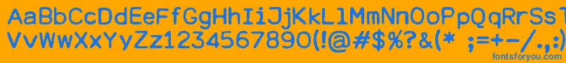 DresdenElektronik-Schriftart – Blaue Schriften auf orangefarbenem Hintergrund