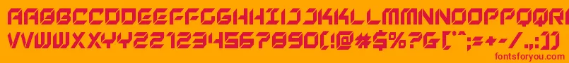 Newyorkescapecond-Schriftart – Rote Schriften auf orangefarbenem Hintergrund