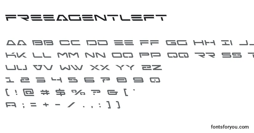 Шрифт Freeagentleft – алфавит, цифры, специальные символы