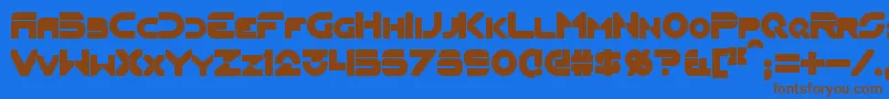 フォントFlynnBold – 茶色の文字が青い背景にあります。