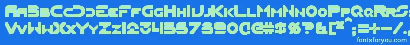 FlynnBold Font – Green Fonts on Blue Background