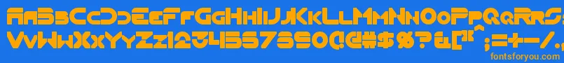 FlynnBold Font – Orange Fonts on Blue Background