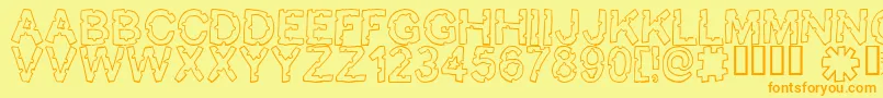 Bite ffy Font – Orange Fonts on Yellow Background