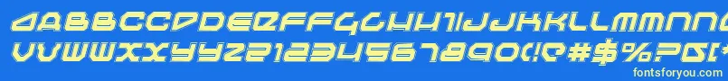 Travelerpi Font – Yellow Fonts on Blue Background