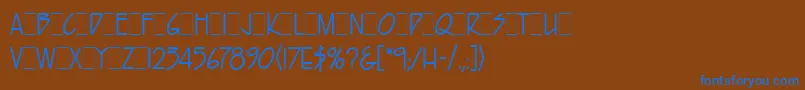 フォントHarveyLetPlain.1.0 – 茶色の背景に青い文字