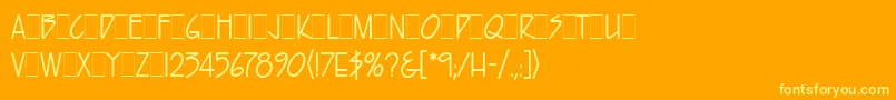 HarveyLetPlain.1.0 Font – Yellow Fonts on Orange Background