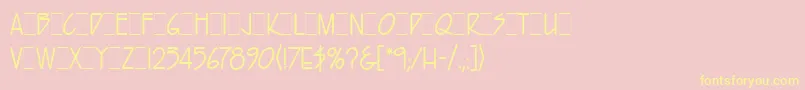 HarveyLetPlain.1.0 Font – Yellow Fonts on Pink Background