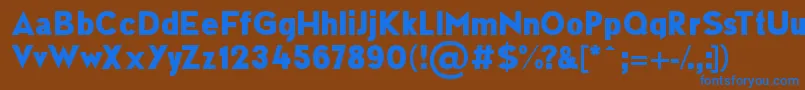 フォントNewsflash – 茶色の背景に青い文字