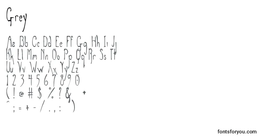 Шрифт Grey – алфавит, цифры, специальные символы