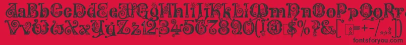 KingthingsWillow Font – Black Fonts on Red Background