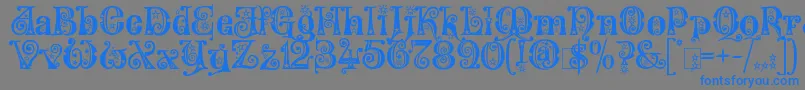 KingthingsWillow Font – Blue Fonts on Gray Background