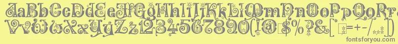 KingthingsWillow-Schriftart – Graue Schriften auf gelbem Hintergrund