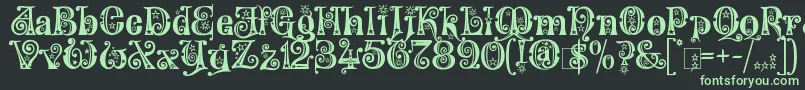 KingthingsWillow-Schriftart – Grüne Schriften auf schwarzem Hintergrund