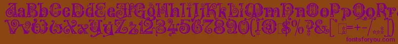 KingthingsWillow Font – Purple Fonts on Brown Background