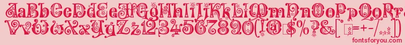 KingthingsWillow-Schriftart – Rote Schriften auf rosa Hintergrund