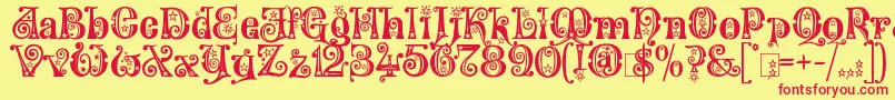 KingthingsWillow Font – Red Fonts on Yellow Background