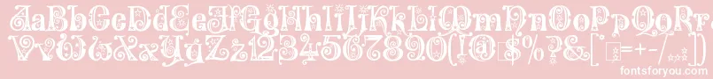 KingthingsWillow-Schriftart – Weiße Schriften auf rosa Hintergrund