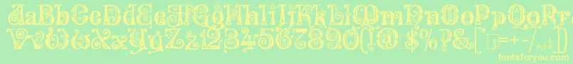 KingthingsWillow Font – Yellow Fonts on Green Background