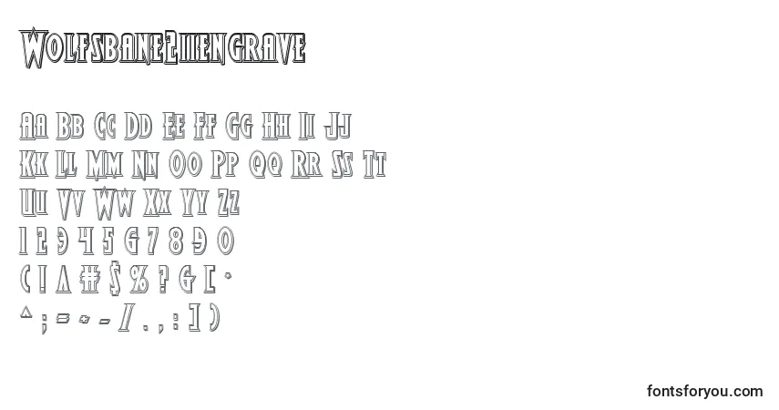 Czcionka Wolfsbane2iiengrave – alfabet, cyfry, specjalne znaki