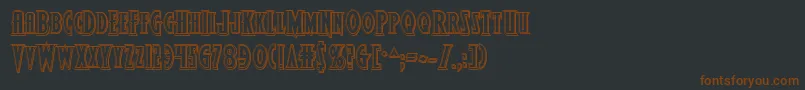 Wolfsbane2iiengrave-fontti – ruskeat fontit mustalla taustalla