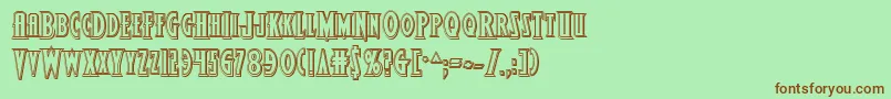 Wolfsbane2iiengrave-fontti – ruskeat fontit vihreällä taustalla