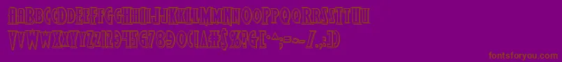 Wolfsbane2iiengrave-fontti – ruskeat fontit violetilla taustalla