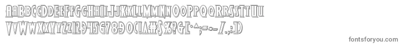 Wolfsbane2iiengrave-fontti – harmaat kirjasimet valkoisella taustalla