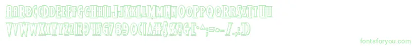 Wolfsbane2iiengrave-fontti – vihreät fontit valkoisella taustalla