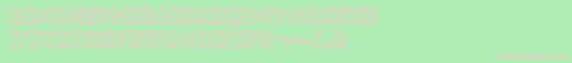 Wolfsbane2iiengrave-Schriftart – Rosa Schriften auf grünem Hintergrund