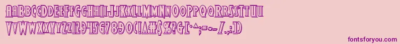 Wolfsbane2iiengrave-fontti – violetit fontit vaaleanpunaisella taustalla