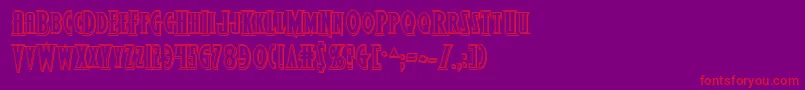 Wolfsbane2iiengrave-fontti – punaiset fontit violetilla taustalla