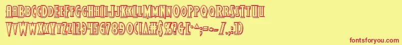 Wolfsbane2iiengrave Font – Red Fonts on Yellow Background