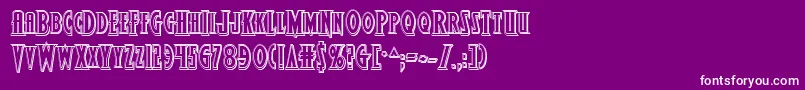 Wolfsbane2iiengrave-Schriftart – Weiße Schriften auf violettem Hintergrund