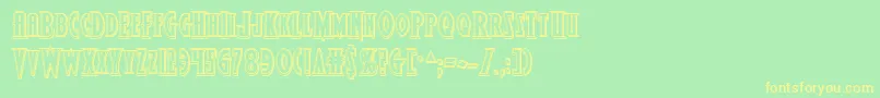 Шрифт Wolfsbane2iiengrave – жёлтые шрифты на зелёном фоне