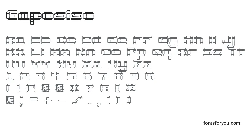 Gaposiso-fontti – aakkoset, numerot, erikoismerkit