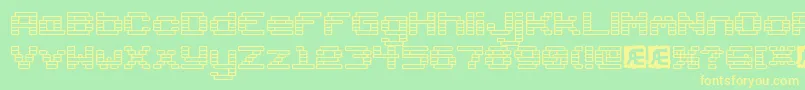 Gaposiso-fontti – keltaiset fontit vihreällä taustalla