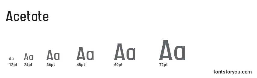 Размеры шрифта Acetate