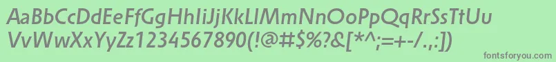 Fonte SolperamediumItalic – fontes cinzas em um fundo verde