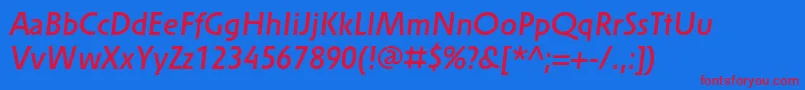 Fonte SolperamediumItalic – fontes vermelhas em um fundo azul