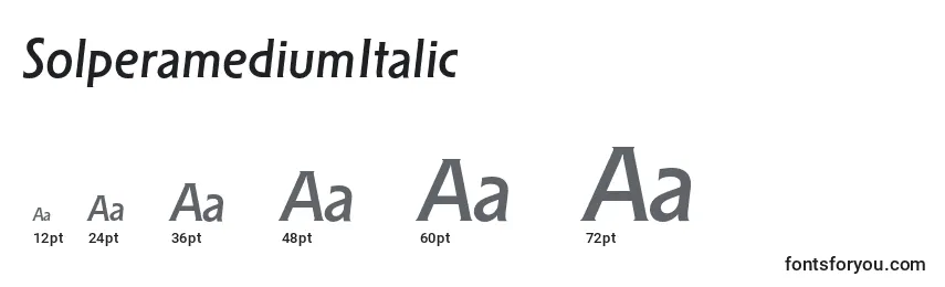 Размеры шрифта SolperamediumItalic