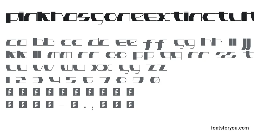 A fonte PinkHasGoneExtinctUltraThin – alfabeto, números, caracteres especiais