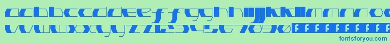 PinkHasGoneExtinctUltraThin-Schriftart – Blaue Schriften auf grünem Hintergrund