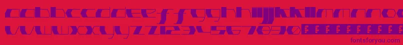 PinkHasGoneExtinctUltraThin-Schriftart – Violette Schriften auf rotem Hintergrund
