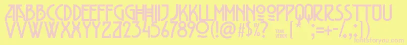 Belladona Font – Pink Fonts on Yellow Background